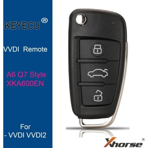 KEYECU XHORSE English Version X003 for Audi A6L Q7 Type Wire Universal Remote Key - 3 Buttons - for VVDI Key Tool, VVDI2