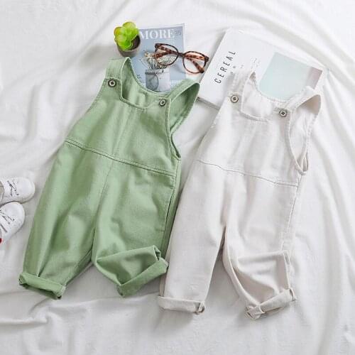 Kids Cotton Casual Jumpsuit Girls Bib Pants Girl Fashion Overalls Spring And Autumn Toddler Pants Baby Boys Denim Pants Overalls