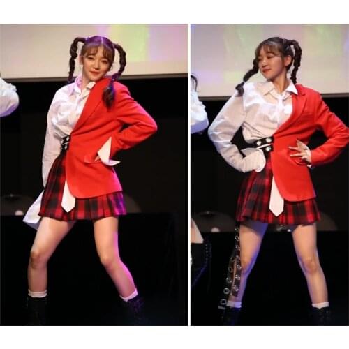 New Jazz Dance Costumes Korean Girls Group Stage Performance Hip Hop Street Dance Suit Nightclub Pole Dancing Clothing DWY5401