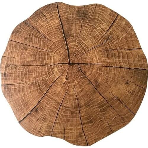 Round Placemats Wood Grain Placemat Household Table Pad Heat-Resistant Insulation Placemat Table Decors Kitchen Supplies