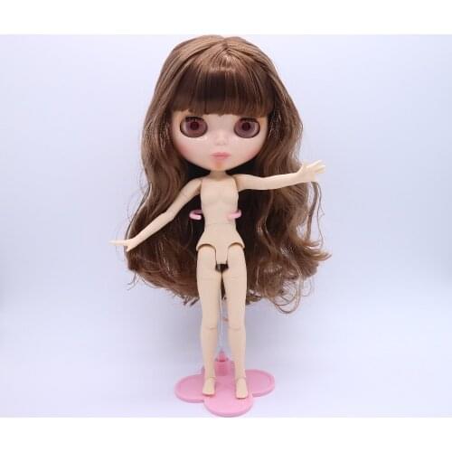 2017 joint body Nude Blyth Doll,brown hair Factory doll Fashion doll Suitable For DIY Change BJD Toy For Girls
