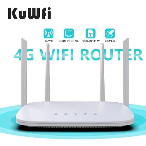 KuWFi 4G Router Wifi 150Mbps Wireless 4G CPE Home Router With SIM card Slot CAT4 32 Users RJ45 WAN LAN Wireless Modem