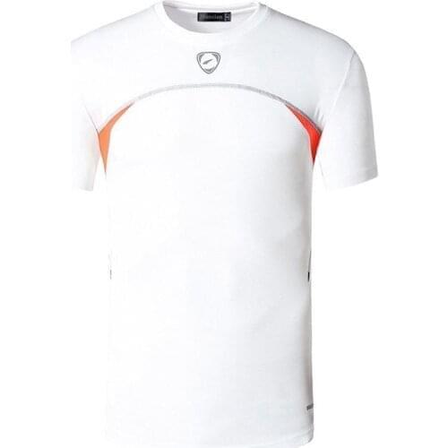 Jeansian Mens Sport Tee Shirt Tshirt T-Shirt Tops Running Gym Fitness Workout Football Short Sleeve Dry Fit LSL1050 White