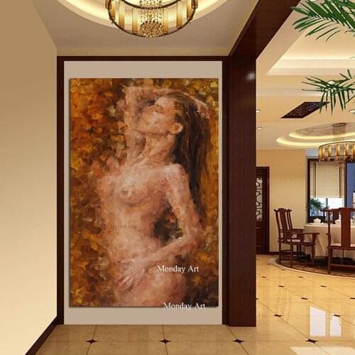 Wall art home decor 100% Hand painted Oil painting canvas Picture wall art abstract Lovers canvas painting Sexy Girl art poster
