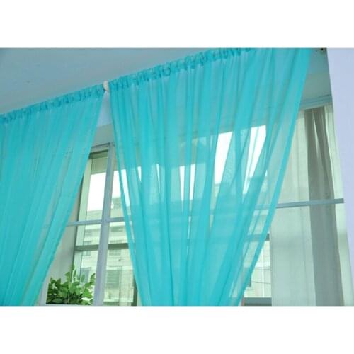 European And American Style Living Room Window Screen Solid Curtain Single Sheet Solid Color Glass Transparent Window Screen