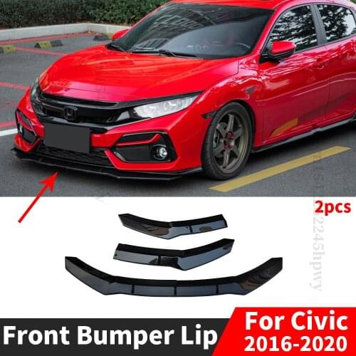 Front Bumper Lip Chin Carbon Fiber Look Spoiler Styling Facelift Trim Protector Guard For Honda Civic 2016 2017 2018 2019 2020