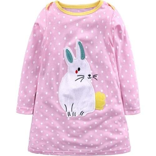 Girls Dress 2017 Brand Printing Princess Dress Autumn Style Long Sleeve Flowers Printing Design for Children Clothes 1-7Y