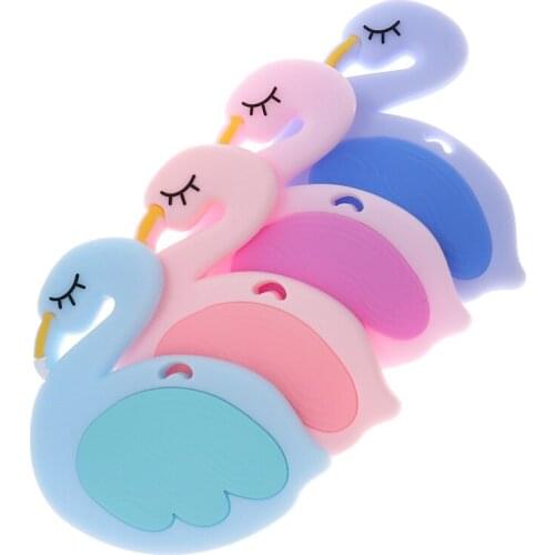 10pc Swan Teethers For Teeth Flamingo Silicone Teething Safe Teether Bpa Free Animal Chewing Food Silicone Teething Baby Gift