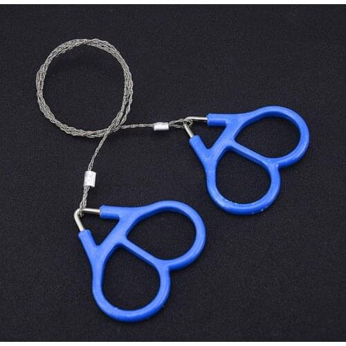 Stainless Steel Hand Pocket Chain Wire Saws Portable Survival Cutting Tools Camping Handsaws Blue 65cm