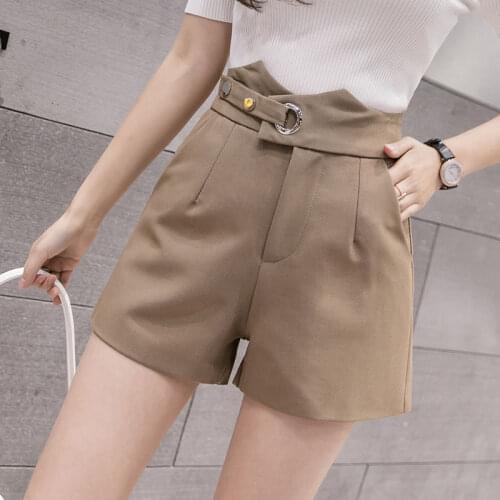 Women 2021 Summer New casual suit short pants Female high waist a-line shorts With Pockets Office Lady elegant Casual Shorts R64