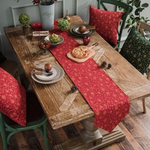 Table Cloth LInen Green Red Christmas Dining Table Cover Washable Pastoral Festival Outdoor скатерть на стол mantel mesa