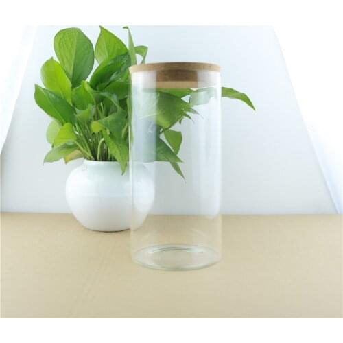 3pcs/lot 100*200mm 1300ml Storage Glass Bottle Food Jar Container Transparent Kitchen Storage Containers Cork Glass Bottles Jars