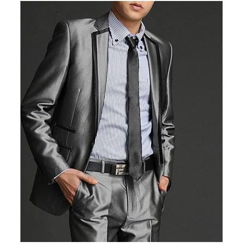 Edging wedding suits for men blazer boys prom mariage suits fashion slim masculino latest coat pant designs chorus groom clothes