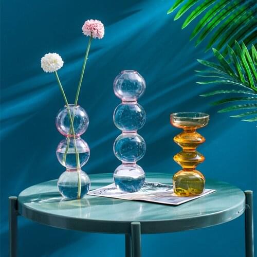 Gourd Bubble Vase декор комнаты Nordic Simple Transparent Glass Decoración Table Vase Hydroponic Creative Ornaments декор дома