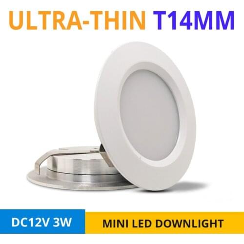 4pcs Ultra-Thin LED Spot Lamp Small Recessed Ceiling Light Silver/ White 3W 12V Indoor Kitchen Cabinet Bedroom Mini Downlights