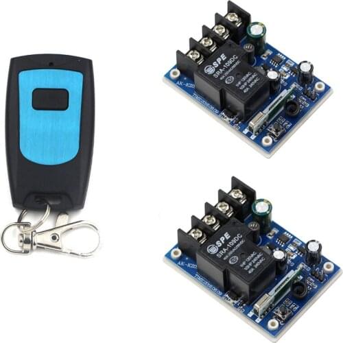 Smart Home DC 12V 24V 36V 48V 30A 1 CH RF Wireless Remote Control Switch 2pcs Receiver with Transmitter For Windows