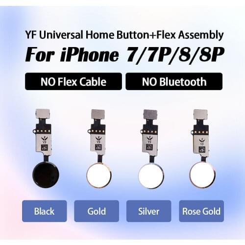 Elekworld YF Universal Home Button+Flex Assembly for iPhone 7/7P/8/8P Return Back Not Include Touch ID Not Need Bluetooth