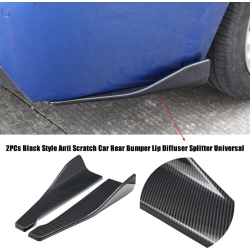 Universal 2PCs Anti Scratch Car Rear Bumper Lip Diffuser Splitter Carbon Fiber car styling