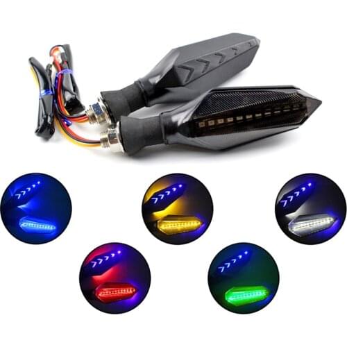 Universal M10 Bolt Motorcycle Turn Sequential Signals LED Blinker Flowing Water Flashing Lights Tail Stop Indicators Turn Signal