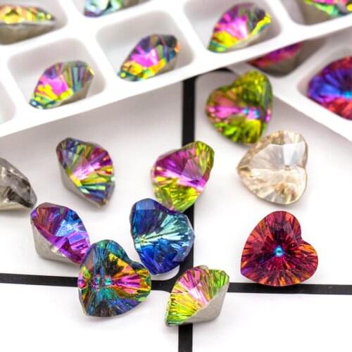 Astrobox High Quality K9 Crystal Rhinestone Heart Millennium DIY Clothing & Accessories Sew On Clothes Shoes Loose Beads Making