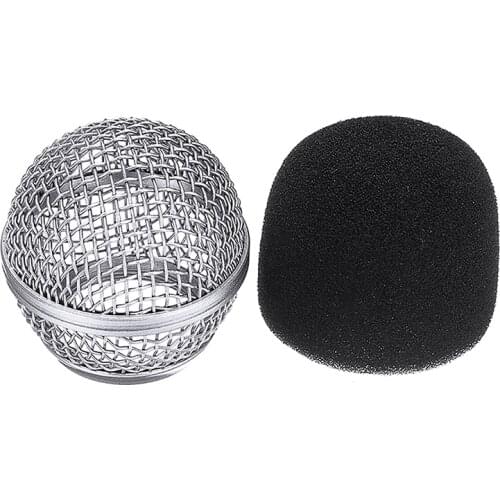 1pcs Microphone Grille Steel Mesh Cover Round Ball Shape Microphone Cap for Shure SM58 SM58LC SM58SK SM58S Replacement