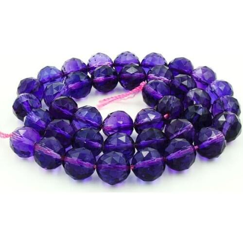 10 mm Purple Quartz Crystal Faceted Round Bead Strand For Making Bracelets Or Necklaces Jewelry Approx 16 inches