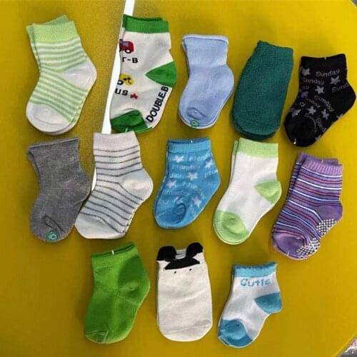 10pairs/lot Random Color Baby Boys Girls Socks Newborn Socks Cotton Socks 0-6Months