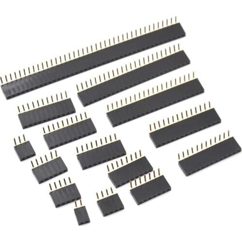 10PCS 2.54mm Pitch 2P-40P Header Right Angle Female Single Row Socket Connector