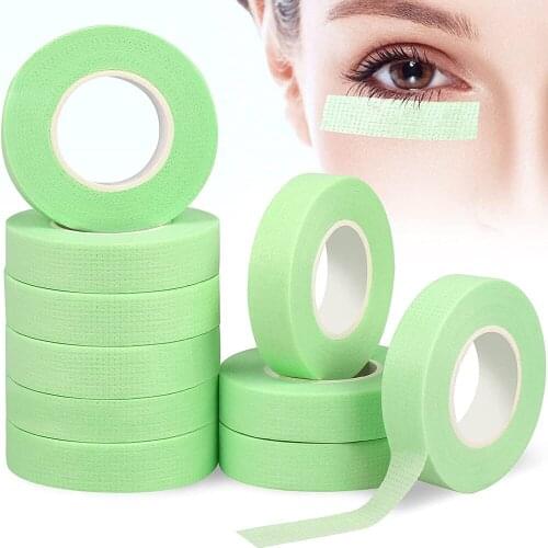 10pcs Non-woven Fabric Eyelashes Tape Green Pink Color Tape Holes Breathable Eye Pad Eyelash Extension Women Make Up Tools 10pc