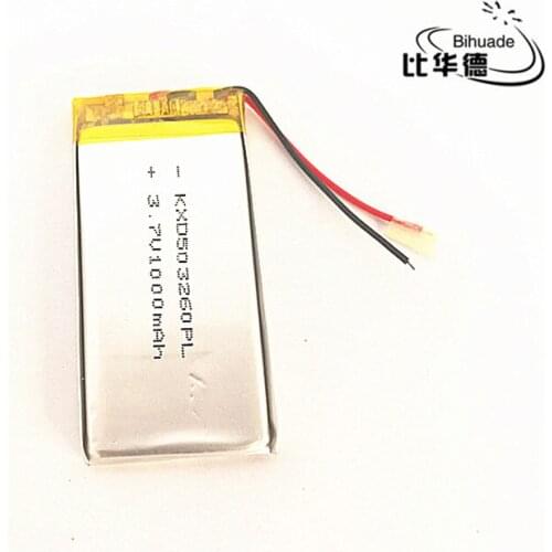 10pcs/lot 3.7V 1000mAh 503260 Lithium Polymer Li-Po li ion Rechargeable Battery cells For Mp3 MP4 MP5 GPS PSP mobile bluetooth