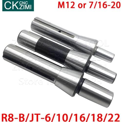 1P R8 JT6 B10 B16 B18 B22 M12 7/16-20 drill chuck connecting rod turret milling machine R8 drill connecting rod Thread CNC Drill