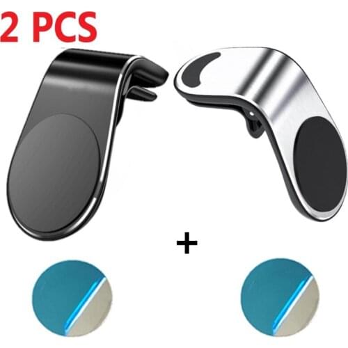 2PCS L-Shape Magnetic Car Phone Mini Holder Air Vent Mount Stand in Car GPS Phone Holder Blacket For iPhone11 12 Samsung Xiaomi