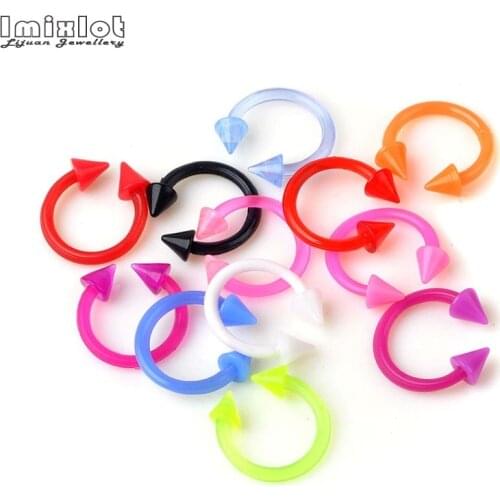 20PCS Colorful Silicone Body Piercing Jewellery Horseshoe Septum Piercing Nose Lip Ring Ear Cartilage Helix Piercing Earrings