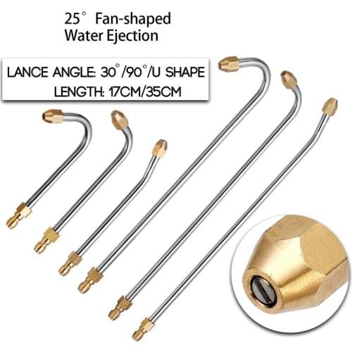 35cm For G1/4 High Pressure Washers Car Washer Metal Jet Lance Water Gun Wand Extension Cleaner Attachment Angled Lance