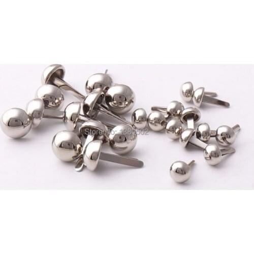 50pcs/lot silver color round shape Brads Scrapbooking Notebook photo album for decoration