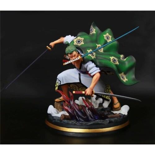 Anime One Piece Kimono Roronoa Zoro Battle Ver. GK Statue PVC Action Figure Collectible Model Big Size One Piece Toys Doll Gift