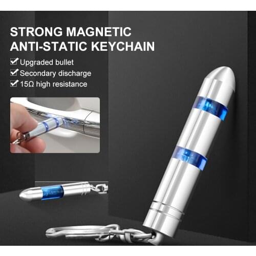 New Anti-Static Keychain Car Vehicle Antistatic Bar Secondary Discharge Eliminator Discharger Winter Supplies with LED Light