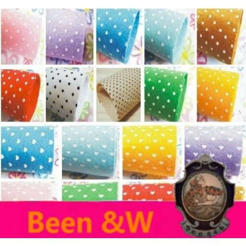 FREE SHIPPING! Non Woven 30cm*30cm 1MM Printed Felt Fabirc, Dot/Heart/Flower Pattern,Polyester Felt for DIY Accessories 27PCS