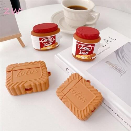 Lotus Caramel Biscoff 3D Case For AirPods 1 2 Pro Box Brand Food Biscuit Soft Silicone Wireless Bluetooth Earphone Protect Cover