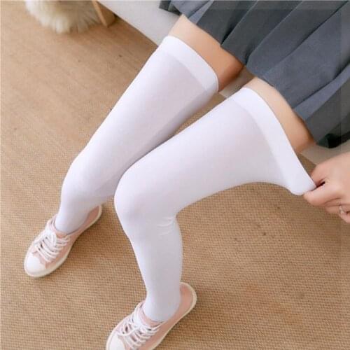 Cosplay School Girl Over Knee Socks Lolita Kawaii Velvet Warm Thigh High Stockings Women Back White Red Pink Nude Long Stockings