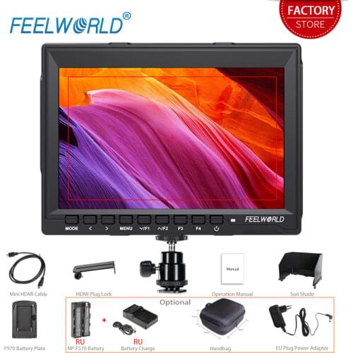 FEELWORLD FW759 7 Inch DSLR Camera Field Monitor 4K HDMI HD Video Assist Slim IPS 1280x800 1080p Quality Moniteur with Sunshade