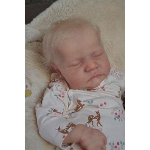 NPK 19inch Levi Bebe Doll Reborn Newborn Baby Lifelike Cuddly Doll Popular Sleeping Blonde Hair High Quality Handmade Doll