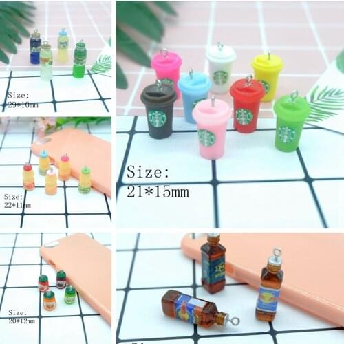 Kawaii Coffee Drink Charms Pendants for DIY decoration necklace earring key chain Jewelry Making