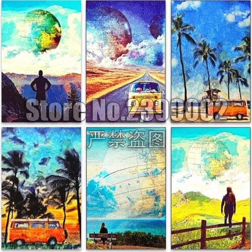 Cartoon 5d Diy Diamond Painting Cross Stitch Diamond Embroidery Landscape Oil Painting Mosaic Full Rhinestone Christmas Gifts