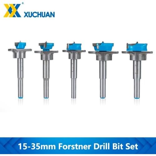 Forstner Drill Bit Set 15/20/25/30/35mm Adjustable Wood Auger Hole Cutter Woodworking Centering Hole Saw Wood Cutter Tools