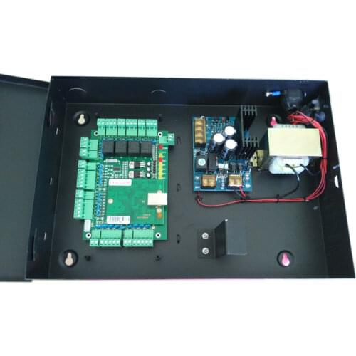 TCP/IP four Door access Control kit,big power case with batter space,time Attendance/access/Web/access alarm function, TB04_set
