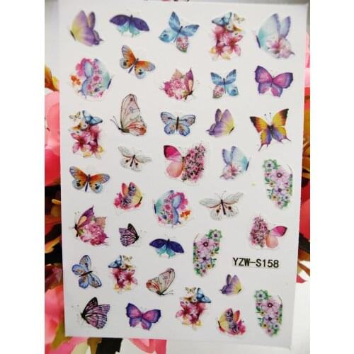 New Stickers for Nails 3D Watercolor Butterfly Self Adhesive Nails Decorations Art Decals Designs Manicure Sliders Accessories