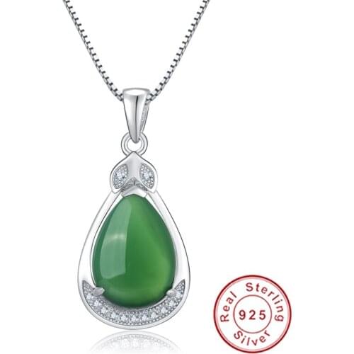 Genuine EMERA LD Stone Love Waterdrop Necklaces & Pendant for Women Brand Fashion Jewelry Birthstone Crystal Jewelry 2016 New