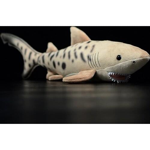 Real Life Shark Leopard Shark Stuffed Plush Toy Kids Christmas Gift Cute Simulation Galeocerdo cuvier Soft Doll Fish Sea Animals