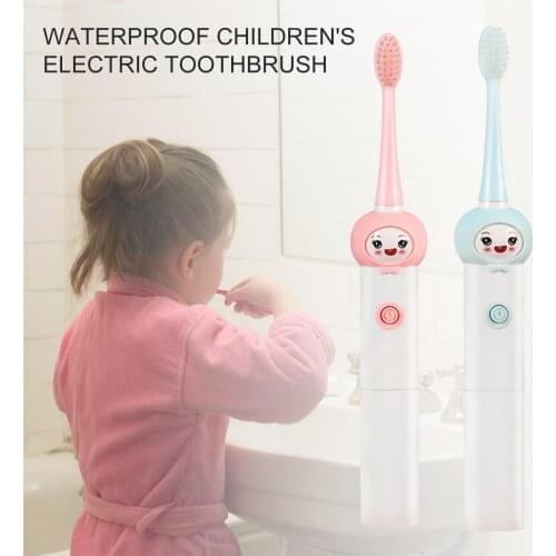 Cute Convenient Anti-slip Soft Bristles Electric Toothbrush Children Sonic Toothbrush One Button Start Oral Care